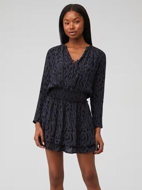 Rails Black Leopard Print Dress